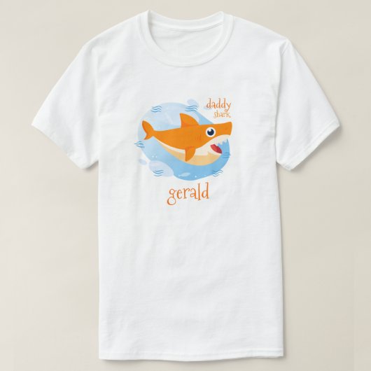 T-shirt Orange Daddy Shark (Design devant)