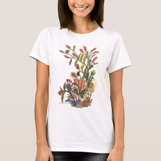 T-shirt orange de fleur (Devant)