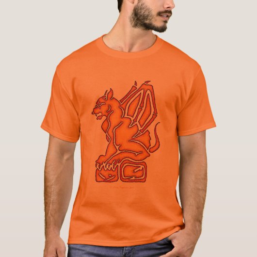 T-shirt Orange de gargouille (Devant)