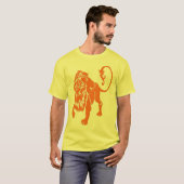 T-shirt orange de lion (Devant entier)