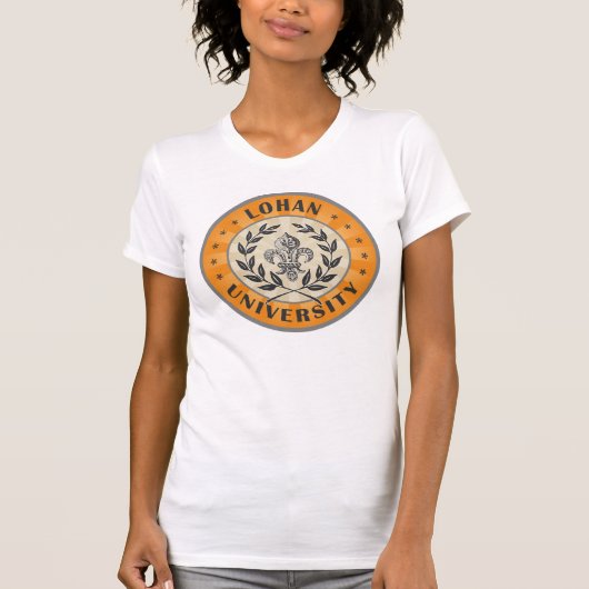 T-shirt Orange de Lohan d'université (Devant)