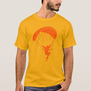 T-shirt orange de lutin de parapentisme