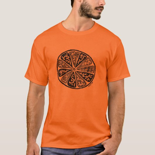T-shirt Orange de mandala (Devant)