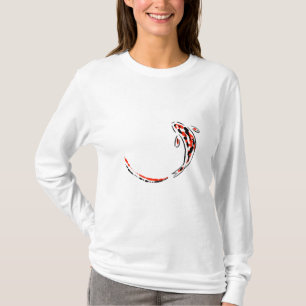 T-shirt Orange de natation et noir de poissons ornementaux