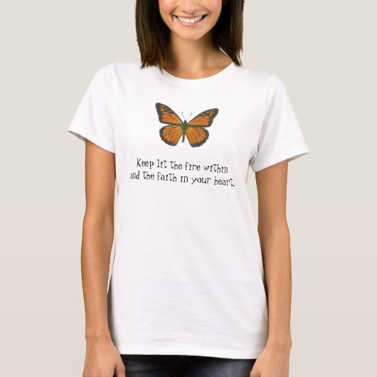 T-shirt orange de papillon (Devant)