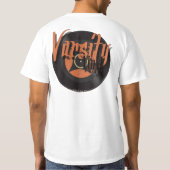 T-shirt orange de vinyle de Varsity (Dos)