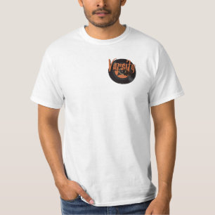 T-shirt orange de vinyle de Varsity