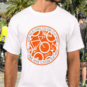 T-shirt Orange d'événement de course de vélos de texte per