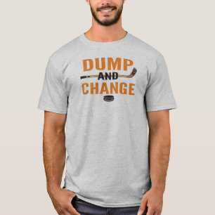 T-shirt Orange Dump and Change Hockey