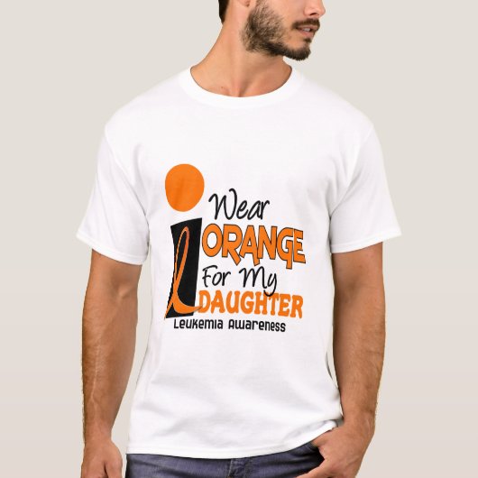 T-shirt ORANGE d'USAGE de la leucémie I POUR MA FILLE 9 (Devant)