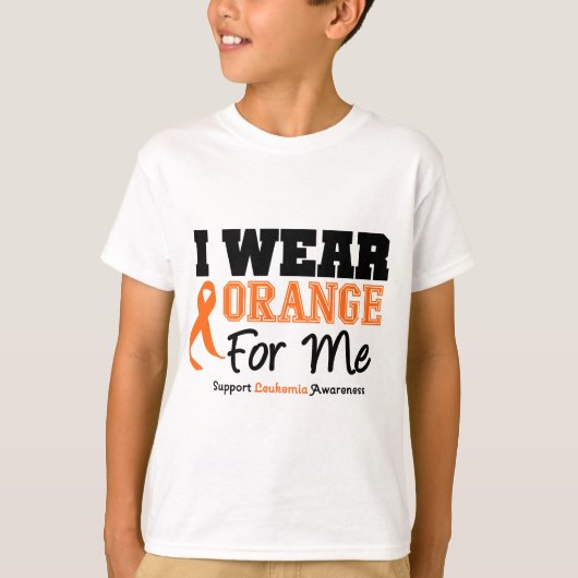 T-shirt Orange d'usage de la leucémie I pour moi (Devant)
