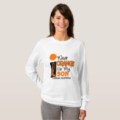 T-shirt ORANGE d'USAGE de la leucémie I POUR MON FILS 9 (Devant entier)