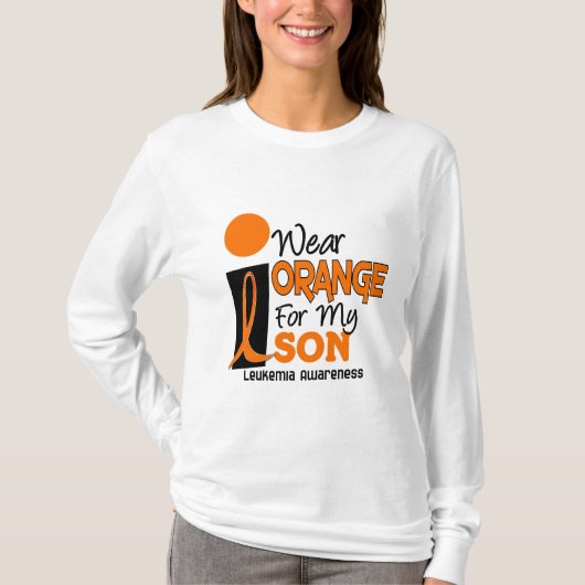 T-shirt ORANGE d'USAGE de la leucémie I POUR MON FILS 9 (Devant)
