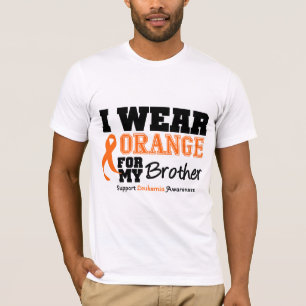 T-shirt Orange d'usage de la leucémie I pour mon frère