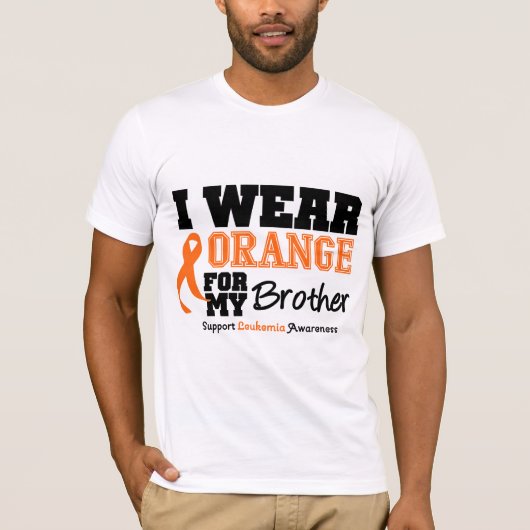 T-shirt Orange d'usage de la leucémie I pour mon frère (Devant)