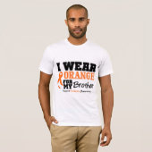 T-shirt Orange d'usage de la leucémie I pour mon frère (Devant entier)