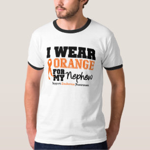 T-shirt Orange d'usage de la leucémie I pour mon neveu