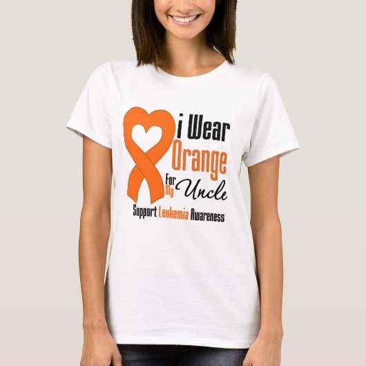 T-shirt Orange d'usage de la leucémie I pour mon oncle (Devant)