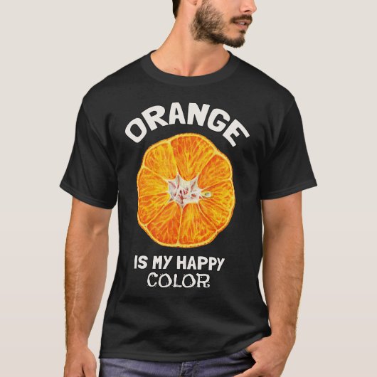 T-shirt Orange est ma couleur heureuse (Devant)