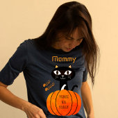 T-shirt Orange et Noir Cute Chat Matching Famille Hallowee