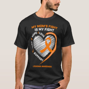 T-shirt Orange Femmes Hommes Leucémie Sensibilisation Mère