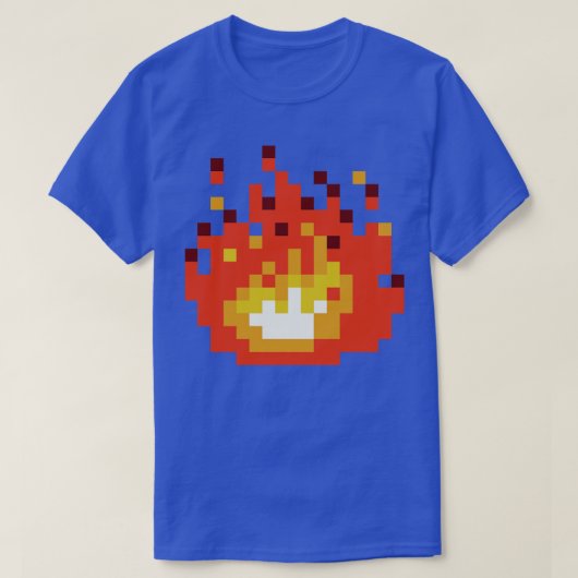 T-shirt Orange Fire 8 bits (Design devant)