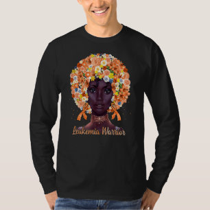 T-shirt Orange Fleurs Afro Cheveux Noir Leukemia Warr