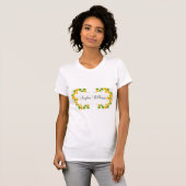 T-shirt Orange fleurs japonaises blanches (Devant entier)