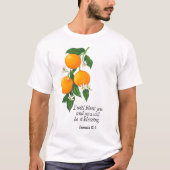 T-shirt Orange Fruit Genèse 12:2 (Devant)