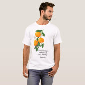 T-shirt Orange Fruit Genèse 12:2 (Devant entier)