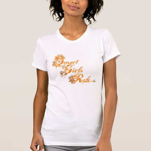 T-shirt Orange futée de règle de filles (Devant)