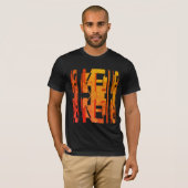 T-shirt Orange Gold Tons MCM Look Faded Effet Design (Devant entier)