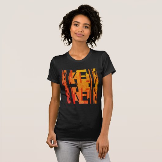 T-shirt Orange Gold Tons MCM Look Faded Effet Design (Devant entier)