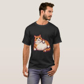 T-shirt Orange gros chat mème pixel art (Devant entier)