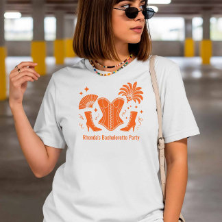 T-shirt Orange Las Vegas Showgirl Bridesmaid Bach Party