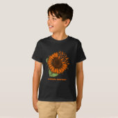 T-shirt Orange Leukemia Sensibilisation Tournesol Guerrier (Devant entier)