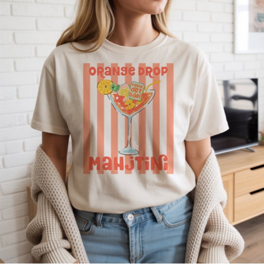 T-shirt Orange Martini Mahjong