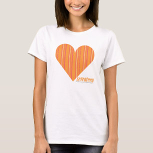 T-shirt Orange mince 3 de rayures