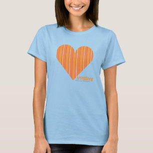 T-shirt Orange mince 3 de rayures