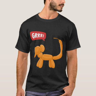 T-shirt Orange Monkey Party Balloon Chien - GRRR!