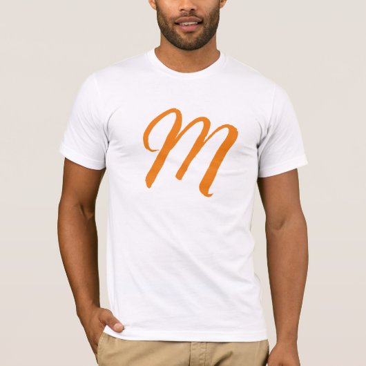 T-shirt Orange Monogramme Nom propre Remplacer le texte in (Devant)