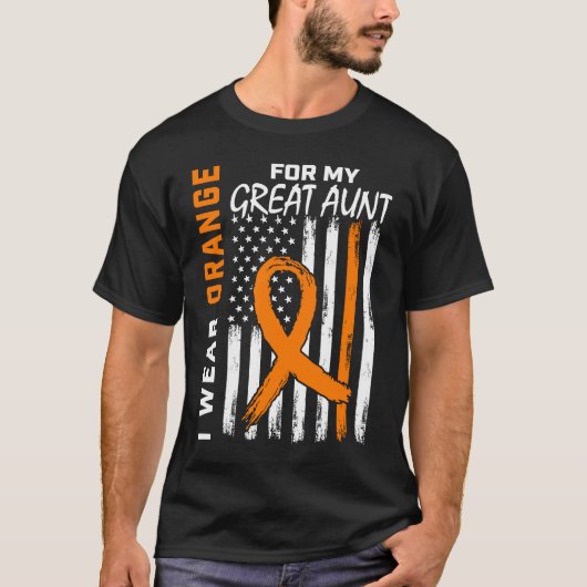 T-shirt Orange MS Great Aunt Multiple Sclerosis Awareness (Devant)
