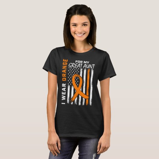 T-shirt Orange MS Great Aunt Multiple Sclerosis Awareness (Devant entier)