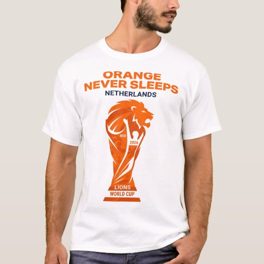 T-shirt Orange Ne Dort Jamais (Devant)
