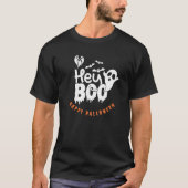 T-shirt Orange noir et blanc Typographie moderne Halloween (Devant)