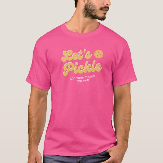 T-shirt Orange Pickleball Pickle Texte personnalisé (Devant)