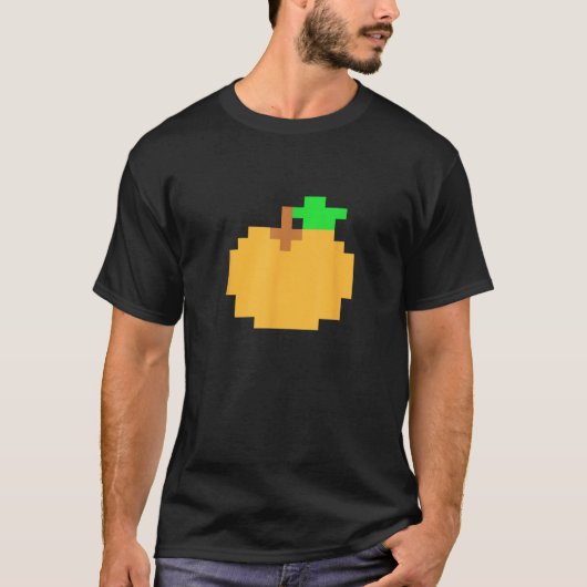 T-shirt Orange Pixel 8 bit Arcade Video Game Matching Cost (Devant)
