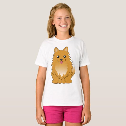 T-shirt Orange Pomeranian (Devant entier)