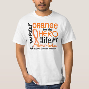 T-shirt Orange pour la milliseconde de belle-mère du hér