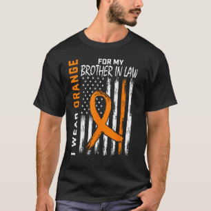 T-shirt Orange Pour Mon Frère En Droit Leucémie Sensibilis